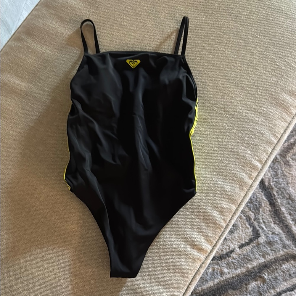 Roxy Black and Neon Yellow Swimsuit